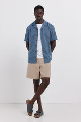 Springfield Bermudas 5 bolsos lavagem straight fit bege