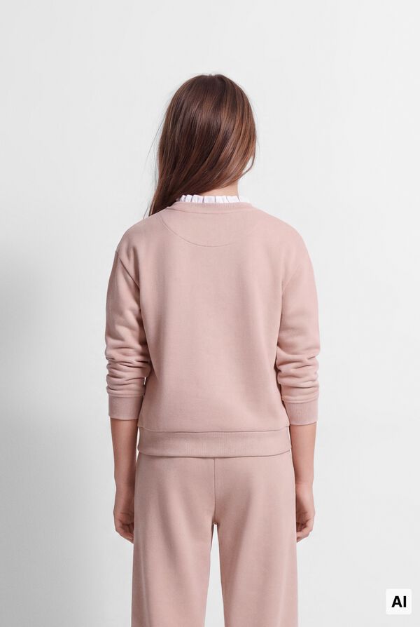 Springfield Kids Sweatshirt gola com folho menina rosa