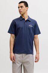 Jack & Jones Polo regular fit em algod&atilde;o azul