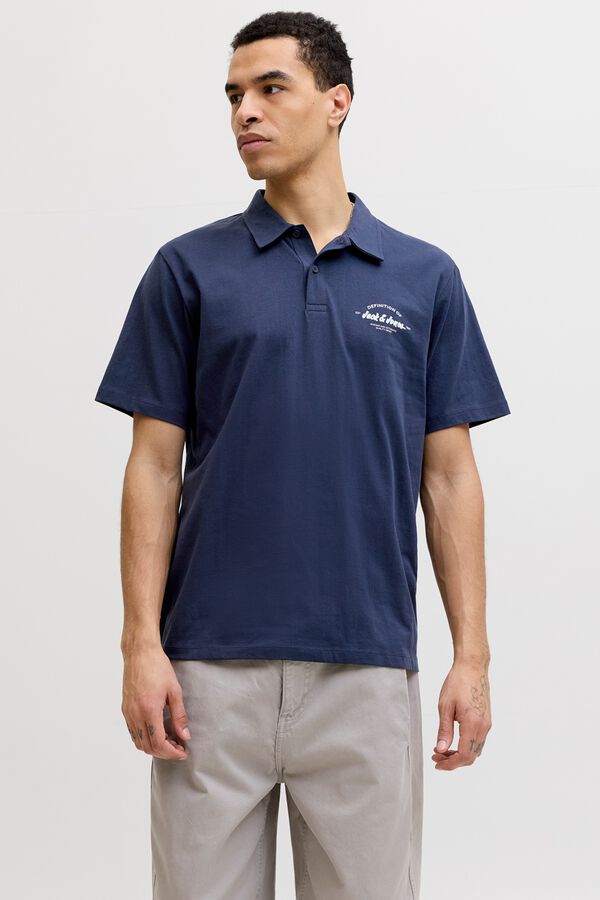 Jack & Jones Polo regular fit em algod&atilde;o azul