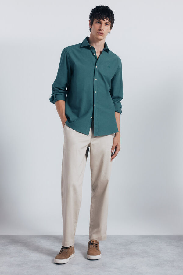 Springfield Camisa Oxford Leve verde