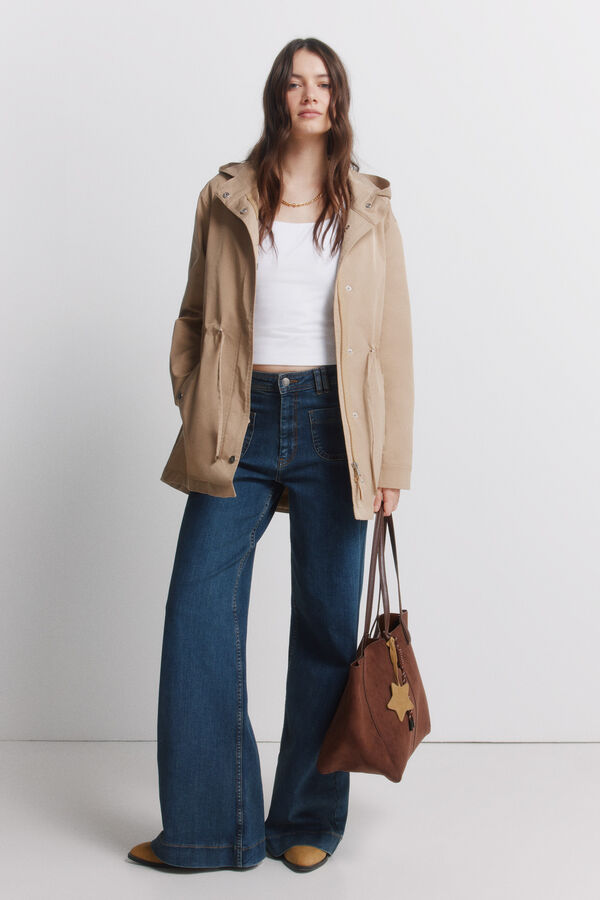 Springfield Parka com capuz repelente &agrave; &aacute;gua camel