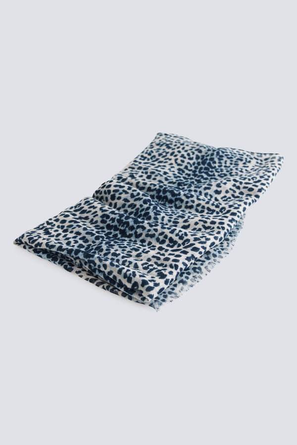 Springfield Len&ccedil;o estampado animal print azul