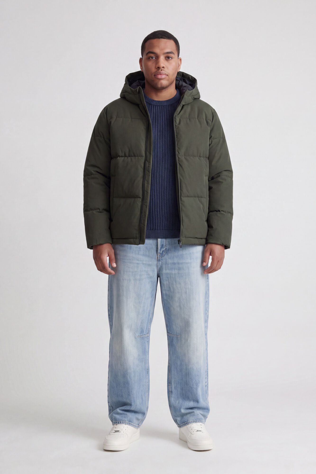 Jack & Jones PLUS Blus&atilde;o puffer com capuz