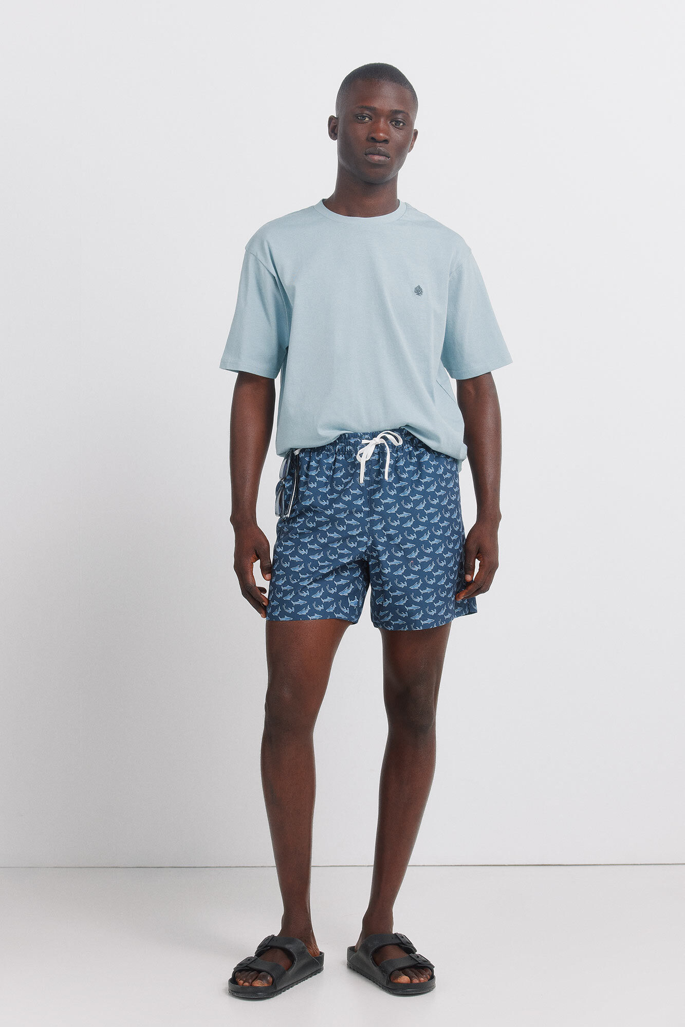 Springfield Ba&ntilde;ador estampado tiburones