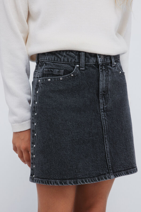 Springfield Kids Falda denim niña gris