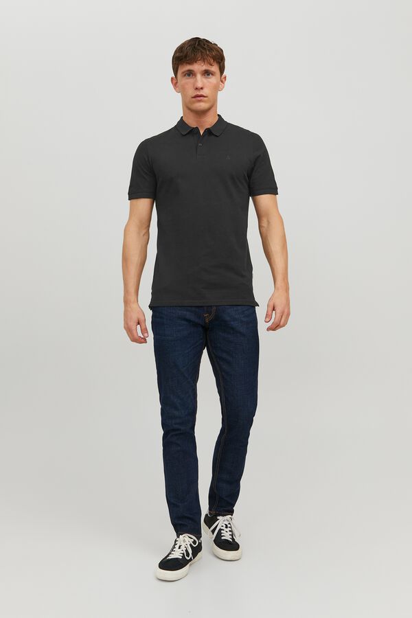Jack & Jones Polo slim piqu&eacute; preto
