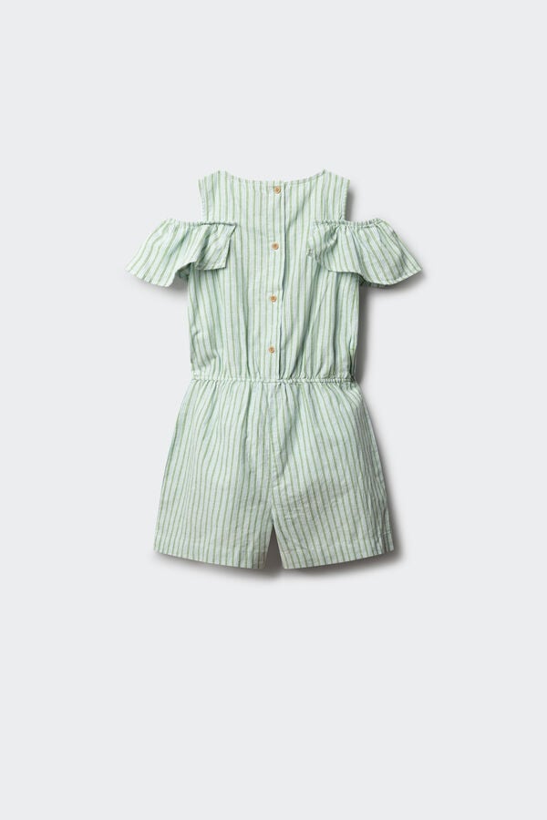 Springfield Kids Jardineiras curtas de riscas para menina cru