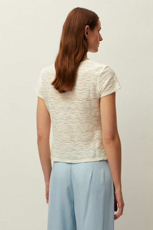 Systemaction T-shirt com estrutura e franzido no decote branco