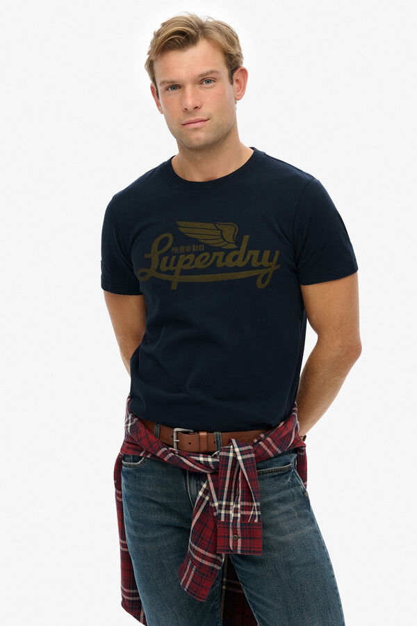 Superdry T-shirt decote redondo azul