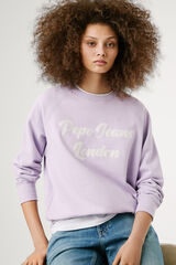 Pepe Jeans Sweatshirt de manga comprida com logo bordado na frente rosa