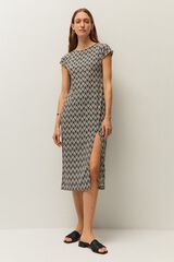 Systemaction Vestido comprido estampado preto