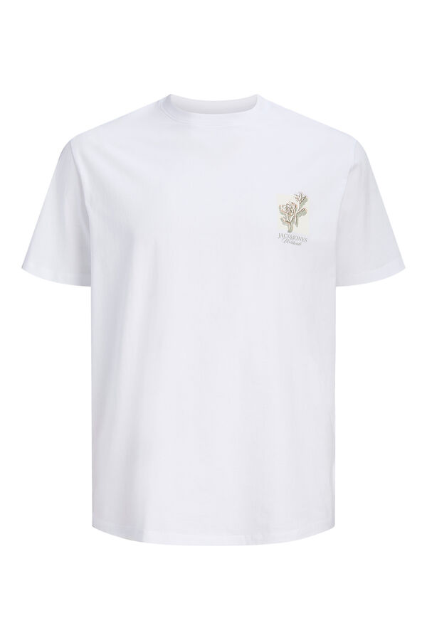 Jack & Jones PLUS T-shirt de algod&atilde;o estampada branco