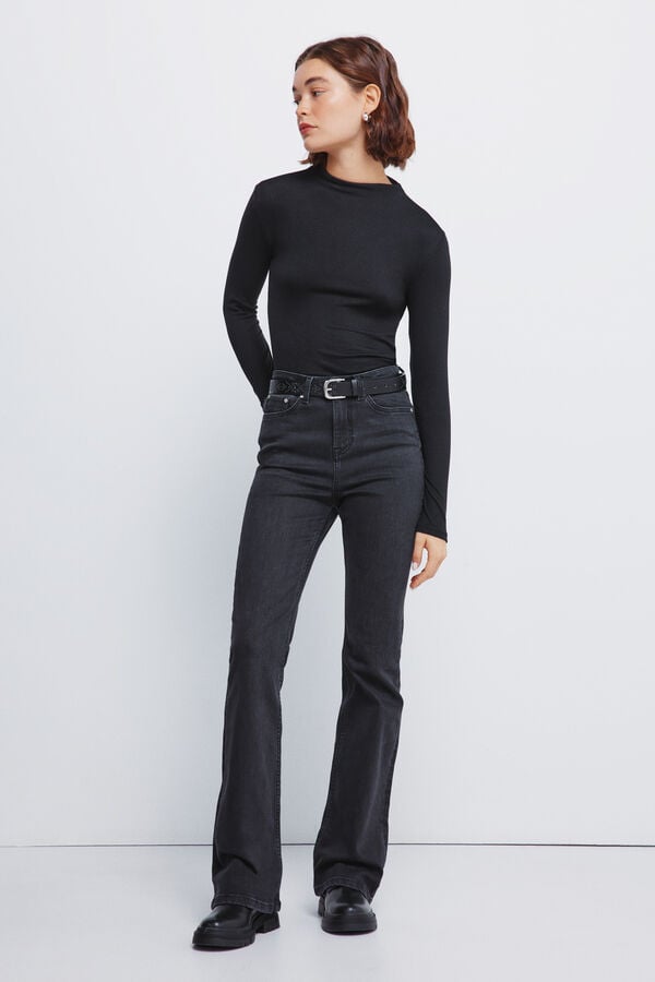 Springfield T-shirt Perkins com gola macia preto