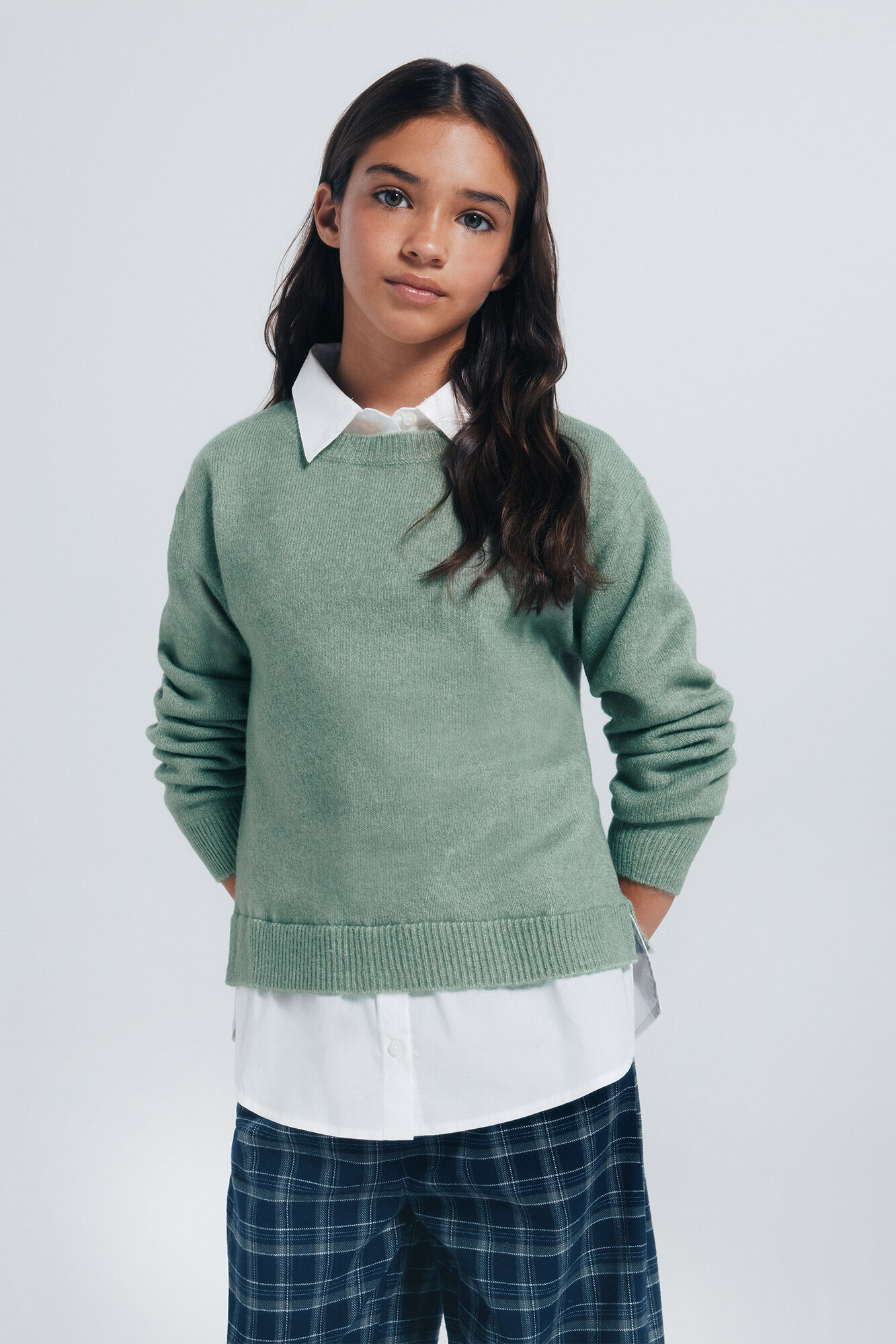 Springfield Kids Blusa tipo camisa para menina.