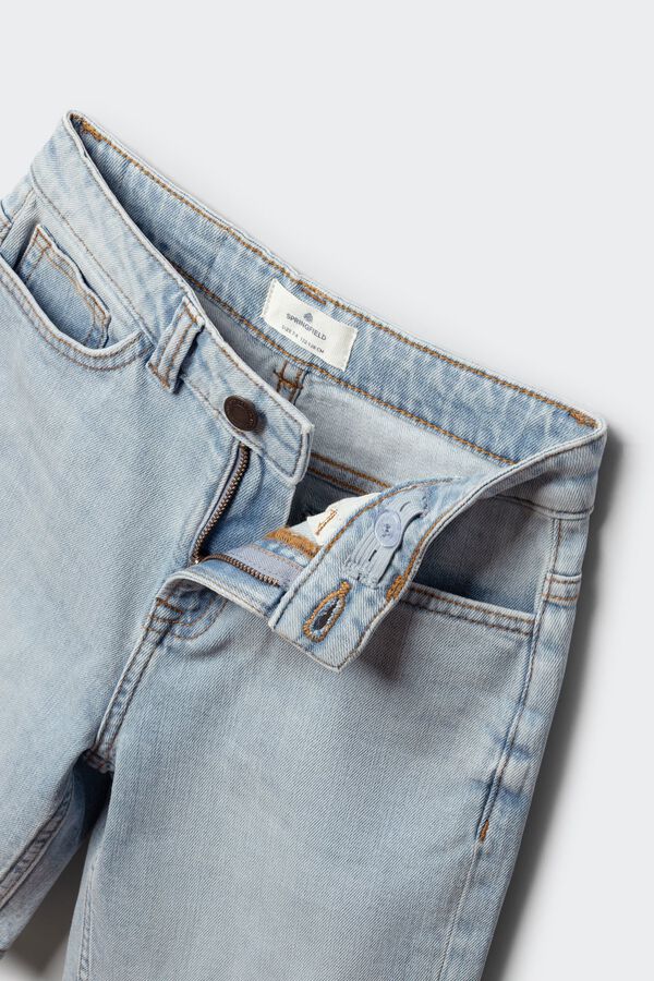 Springfield Kids Bermuda straight denim para crian&ccedil;a azul