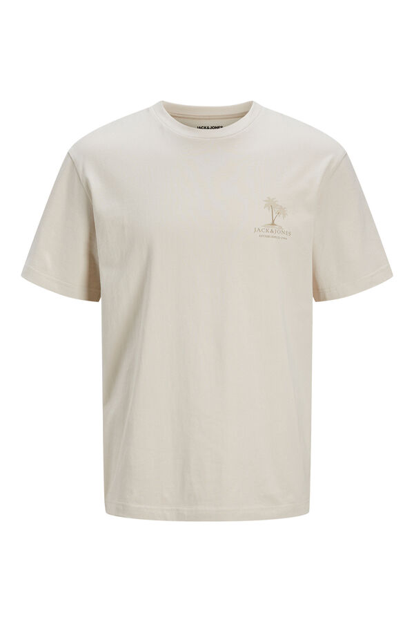 Jack & Jones T-shirt slim com estampado nas costas cinzento
