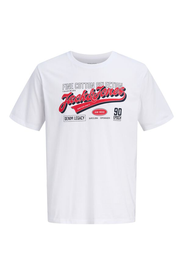 Jack & Jones PLUS T-shirt de manga curta estampada branco