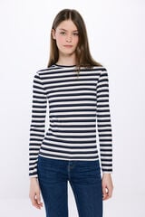 Springfield T-shirt riscas lúrex azul