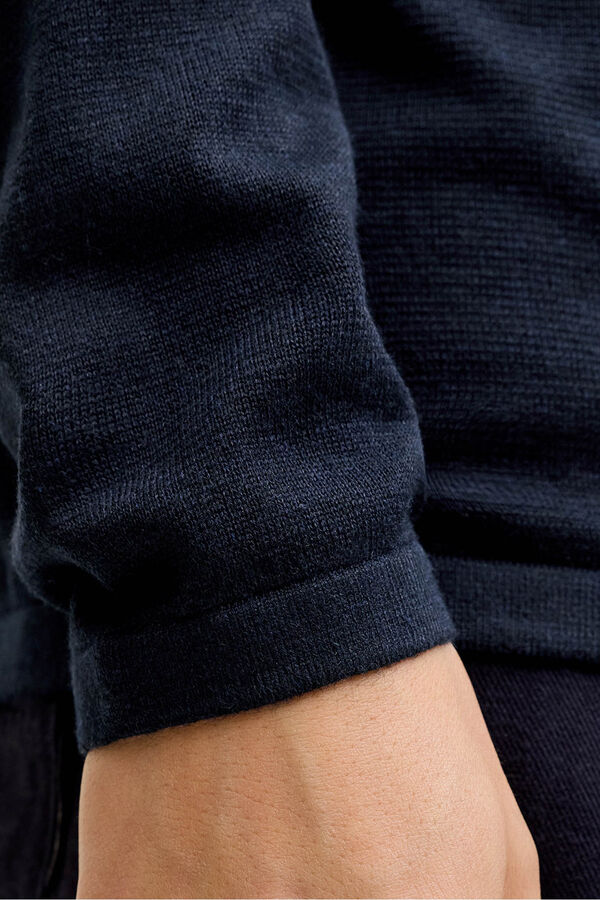 Jack & Jones Casaco de malha b&aacute;sico azul