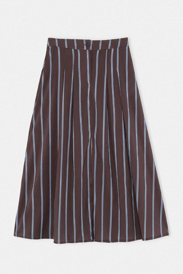 Trendyol Saia midi &agrave;s riscas cru
