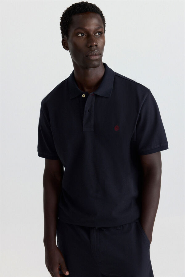 Springfield Polo piqu&eacute; b&aacute;sico Springfield regular fit azul
