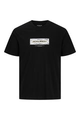 Jack & Jones PLUS T-shirt estampada em algod&atilde;o preto