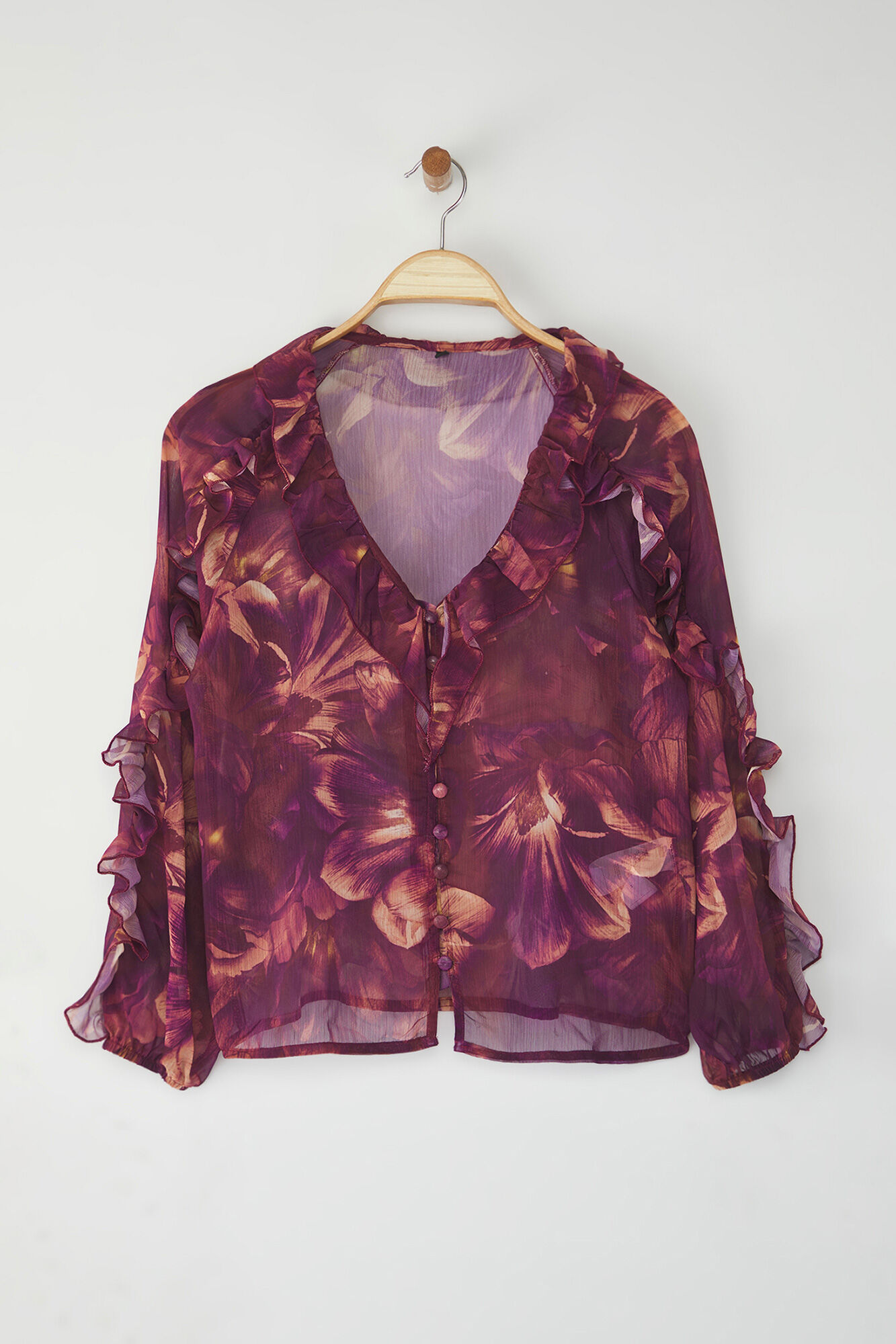 Trendyol Blusa fluida com folhos