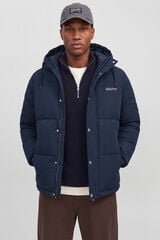 Jack & Jones Blus&atilde;o puffer com capuz azul