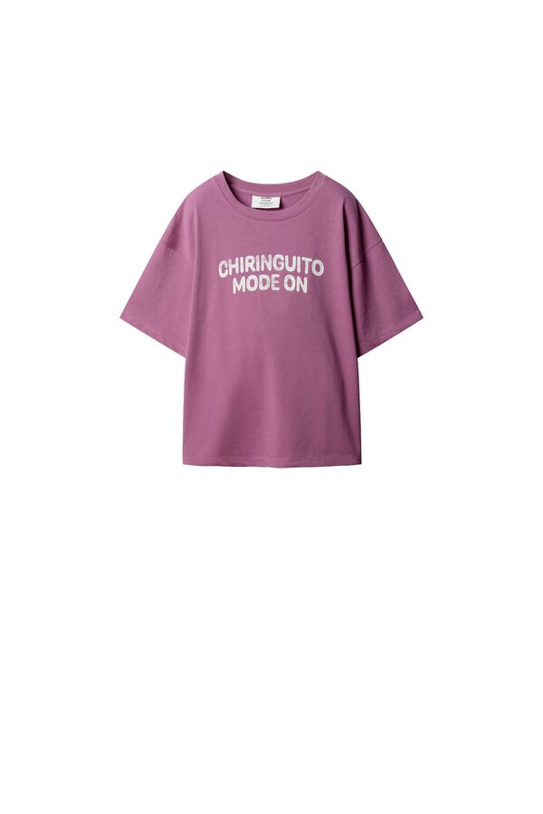 Springfield T-shirt de manga curta "chiringuito modo on" rosa