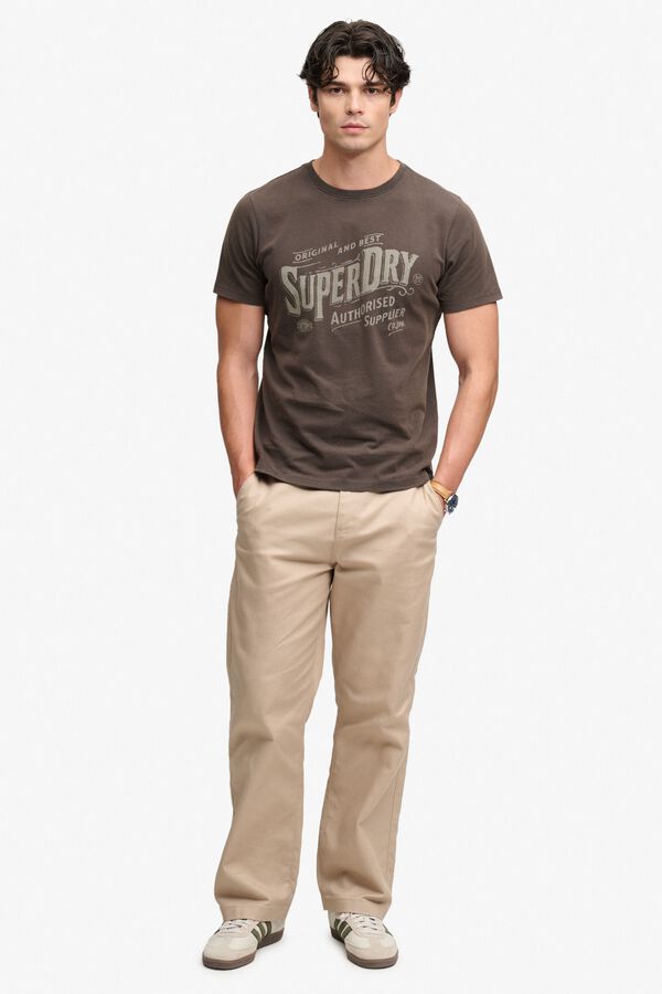 Superdry T-shirt de manga curta vintage cinzento