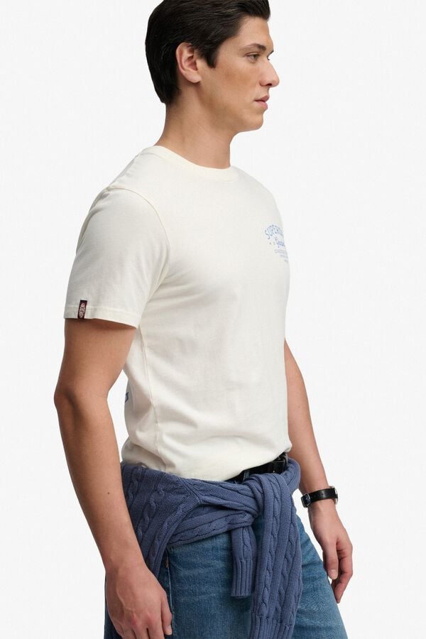 Superdry T-shirt de manga curta estampada branco