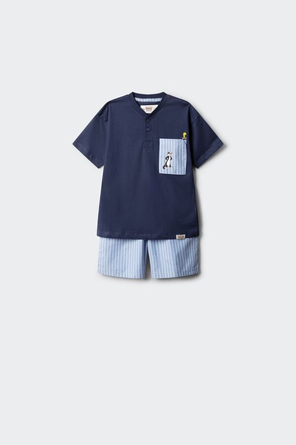 Springfield Kids Pijama curto de licen&ccedil;a "Looney Tunes" para menino azul