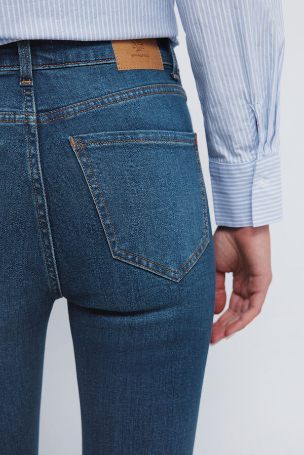 Springfield Calça jeans slim cropped azul
