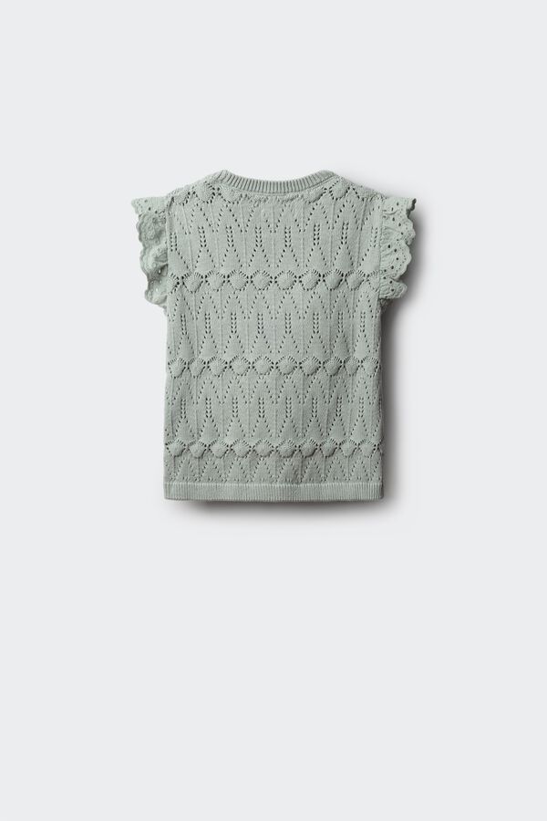 Springfield Kids Top de malha com folhos para menina verde