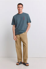 Springfield Cal&ccedil;a leve em linho straight fit bege
