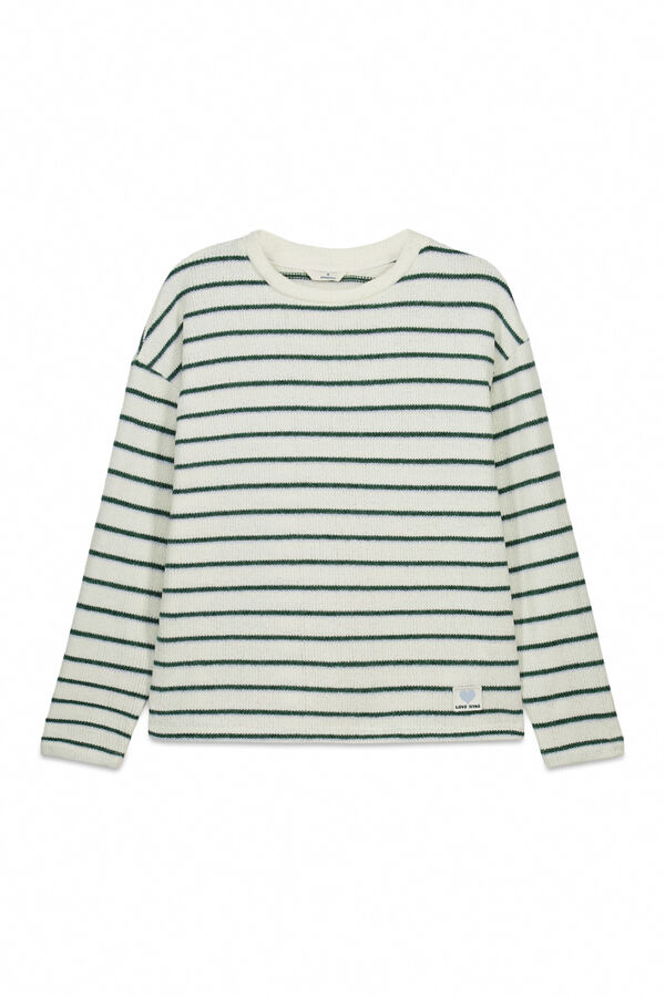 Springfield T-shirt de riscas bege