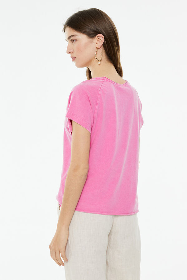 System Action Camiseta manga curta fúcsia rosa