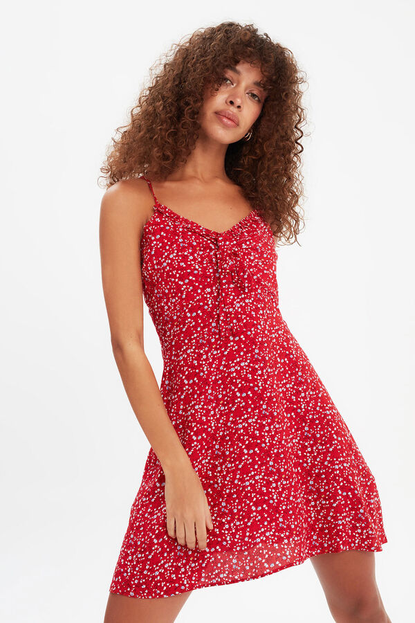Trendyol Vestido curto de al&ccedil;as vermelho