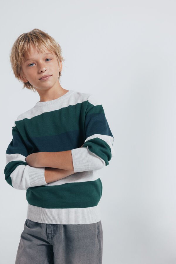 Springfield Kids Suéter riscas básico para meninos verde