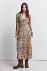 Springfield Vestido midi estampado castanho