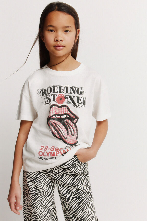 Springfield Kids T-shirt Rolling Stones para menina bege