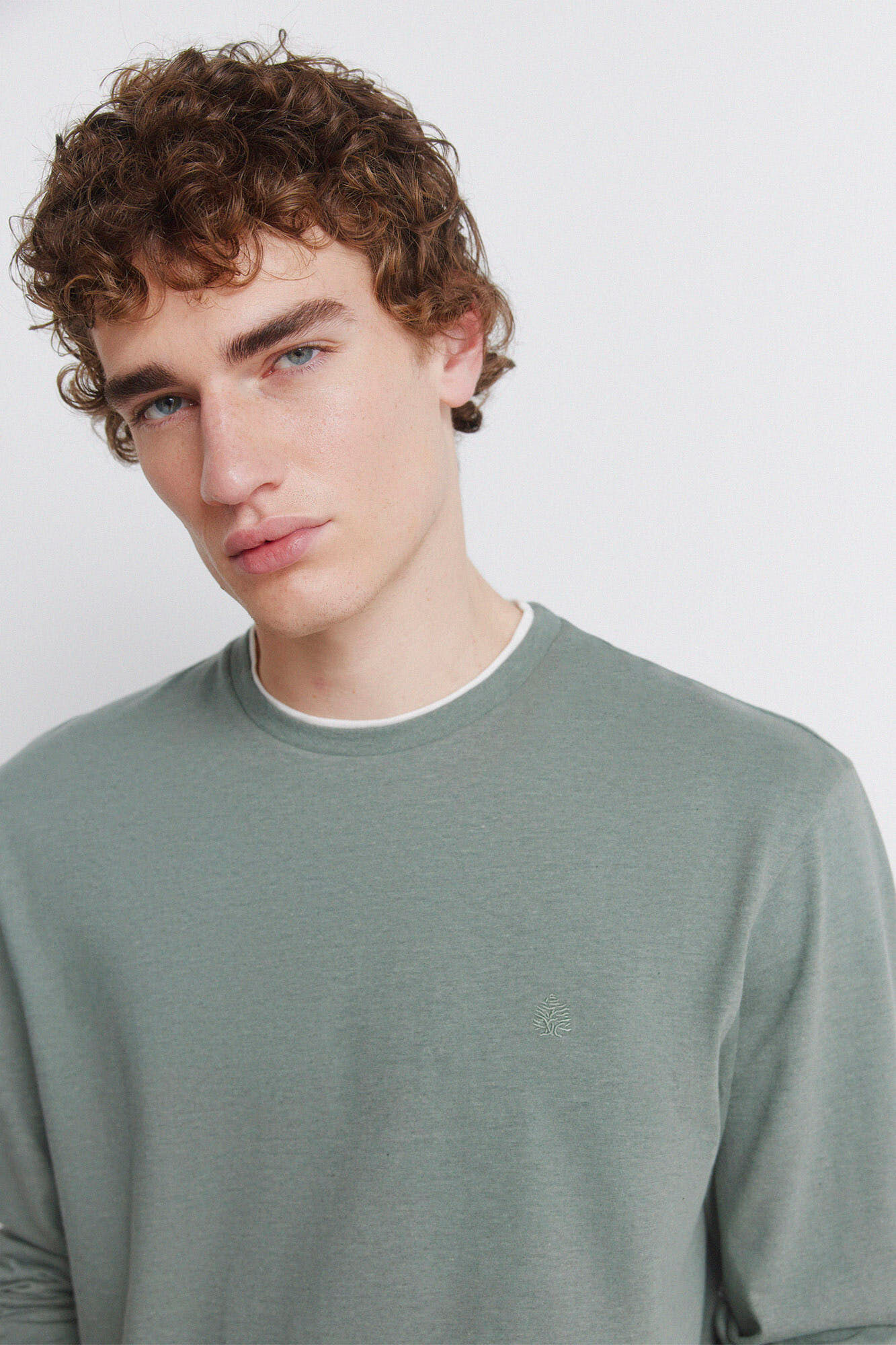 Springfield Camiseta de manga manga comprida com efeito mesclado duplo