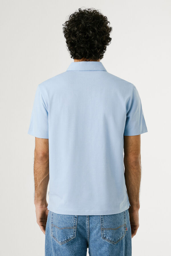 Pepe Jeans  Camisa polo de manga curta com carcela tripla e logo no peito azul