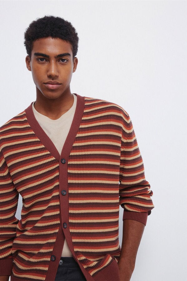 Springfield Cardigan com casaco de malha em botões vermelho