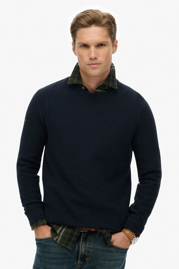 Superdry T-shirt de gola redonda azul