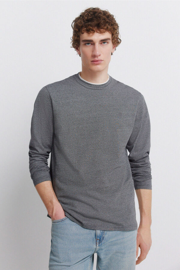 Springfield long sleeve T-shirt with double micro-stripe black