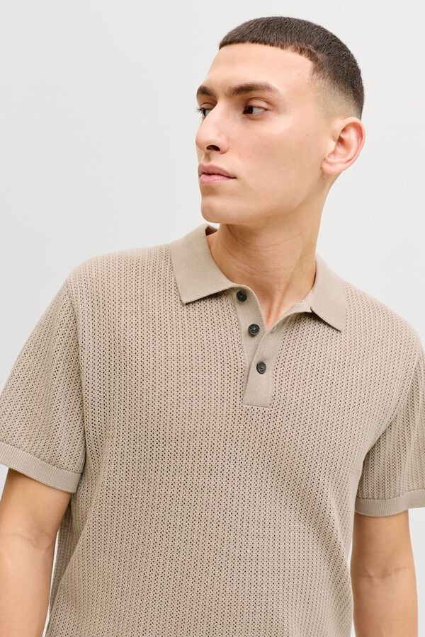 Jack & Jones Polo de malha regular fit cru
