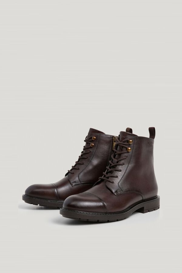 Pepe Jeans Botas de pele com fecho-&eacute;clair castanho