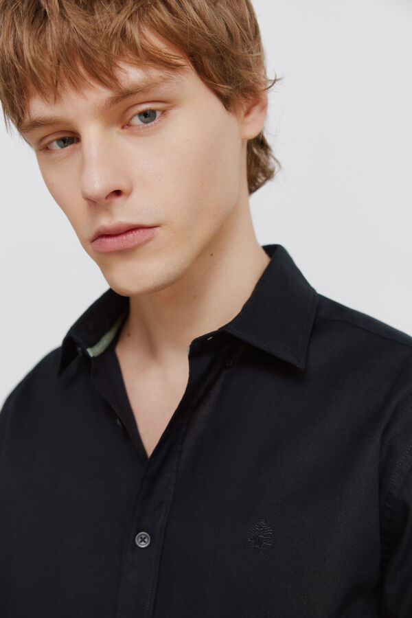 Springfield Camisa em linho preto